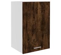 mtlskopl Lyon Armoire suspendue en bois de chêne fumé 39,5 x 31 x 60 cm avec façade en verre Design moderne et capacité de charge de 60 kg pour cuisine, salle à manger, couloir