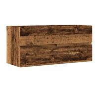 mtlskopl Meuble de lavabo en bois recyclé 100 x 38,5 x 45 cm en matériau dérivé du bois avec armoire suspendue, commode moderne pour petites salles de bains et WC d'invités