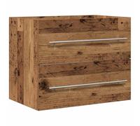 mtlskopl Meuble de lavabo en bois recyclé 60 x 38,5 x 48 cm en matériau dérivé du bois avec espace de rangement, poignées ergonomiques et design moderne pour petites salles de bains et toilettes