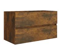 mtlskopl Meuble de lavabo en chêne fumé 80 x 38,5 x 45 cm - Matériau du bois avec grand tiroir - Design moderne - Robuste et durable - Pour petites salles de bains et toilettes d'invités
