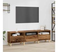 mtlskopl Meuble TV bas en bois recyclé 150 × 30 × 45 cm en matériau dérivé du bois avec 1 étagère et tiroir à roulement à billes, design robuste pour salon, couloir et chambre à coucher