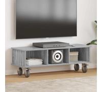 mtlskopl Meuble TV bas gris sonoma 100 x 35 x 35 cm en matériau bois moderne avec espace de rangement pour salon, bureau, couloir et chambre à coucher