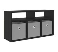 mtlskopl Meuble TV Bas Lowboard en Bois d'Ingénierie Chêne Noir, Petit Buffet de Rangement Moderne avec 3 Tiroirs et 2 Étagères pour Salon et Bureau, 72 x 22,5 x 38 cm