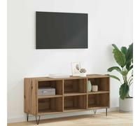 mtlskopl Meuble TV - Chêne artisanal - 103,5 x 30 x 50 cm - Moderne - Avec 6 étagères - Meuble TV stable avec pieds en métal - Pour salon, couloir, chambre à coucher