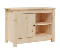 mtlskopl Meuble TV en Bois de Pin Massif Non Traité, Meuble Bas de Télévision avec Compartiments de Rangement pour Salon, Support de TV Rustique et Classique, 70 x 36,5 x 52 cm