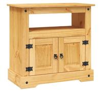 mtlskopl Meuble TV en Pin Massif Ciré Style Mexicain Corona, Buffet Bas de Salon avec 1 Placard et 1 Étagère, Table Télévision Rustique pour Console et Décodeur, Marron, 80 x 43 x 78 cm
