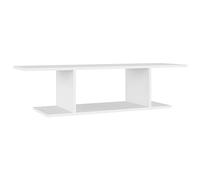 mtlskopl Meuble TV Mural Suspendu Blanc en Bois d'Ingénierie, Banc TV de Salon avec Compartiment Ouvert pour Lecteur DVD et Console, Meuble Télévision Flottant HiFi, 103 x 30 x 26,5 cm