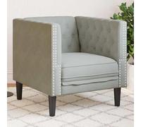 mtlskopl Mini Chesterfield Canapé Gris Clair Velours 74,5 x 71 x 70,5 cm Vintage Agrafes à boutons Design moderne Robuste et durable pour salon, chambre à coucher, couloir