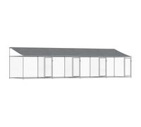 mtlskopl Niche pour chien 8 x 2 x 2 m - Enclos stable en acier galvanisé avec toit - Roue libre spacieuse pour le jardin - Zone sûre pour les chiens