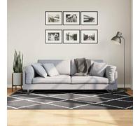mtlskopl Pamplona Tapis shaggy à poils longs - 140 x 200 cm - Noir crème - Poils 30 mm - 100 % polypropylène - Pour chauffage au sol - Design moderne - Pour salon, chambre à coucher, couloir