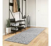 mtlskopl Pamplona Tapis shaggy à poils longs, gris, 80 x 250 cm, poils 30 mm, 100 % polypropylène, pour salon, chambre à coucher, couloir, chauffage au sol