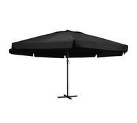 mtlskopl Parasol de Jardin Géant 600 x 330 cm avec Mât en Aluminium et Manivelle de Manœuvre, Grand Parasol Octogonal pour Terrasse et Extérieur avec Base en Croix, Noir