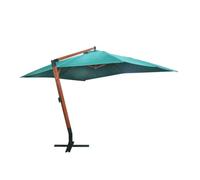 mtlskopl Parasol Déporté 3x4 m Vert, Parasol Suspendu Bois avec Poulie