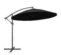 mtlskopl Parasol Suspendu 3m Noir avec Manivelle et Mât en Aluminium