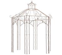 mtlskopl Pavillon de Jardin en Fer Forgé Marron Antique 300x300 cm | Gloriette cintrée vintage pour sublimer votre cour ou terrasse et offrir un ombrage agréable aux plantes grimpantes.