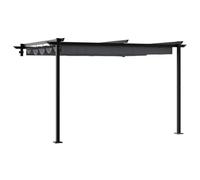 mtlskopl Pergola Murale 300x300x200 cm Toile Rétractable Anthracite | Conçu pour la terrasse ou le jardin, ce pavillon adossé offre une zone d'ombrage modulable selon vos besoins.
