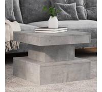 mtlskopl Petite table de salon avec éclairage LED RVB en bois gris ciment 50 x 50 x 40 cm moderne pour Living Room Bedroom Office