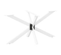 mtlskopl Pied de table de salle à manger en acier blanc en forme de spider - 150 x 78 x (72-73) cm - Design moderne avec pieds de nivellement réglables - Robuste et durable - Pour cuisine, salle à