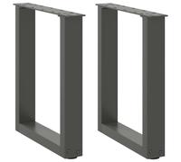 mtlskopl Pieds de table basse en forme de U - Anthracite - 38 x 42-43 cm - En acier revêtu par pulvérisation - Pieds de meubles réglables en hauteur avec niveleurs - Robuste et moderne - Pour salon