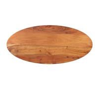 mtlskopl Plateau de table ovale en bois d'acacia massif 120 x 50 x 3,8 cm - Table de rechange ovale en bois massif avec design rustique robuste et durable pour salle à manger, cuisine, balcon, bureau