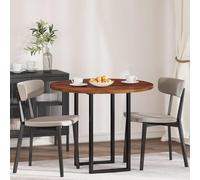 mtlskopl Plateau de table rond en chêne massif 90 cm marron clair pliable et robuste pour cuisine, salle à manger, balcon, design moderne pour salon, lieu de travail et plus encore