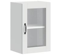 mtlskopl Porto Armoire murale de cuisine blanche avec porte en verre 40 x 31 x 60 cm Vitrine murale peu encombrante Design moderne robuste et facile à monter pour cuisine, couloir ou balcon