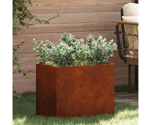 mtlskopl Pot de fleurs de jardin en acier résistant aux intempéries, 50 x 32 x 40 cm, design minimaliste moderne, construction en métal robuste, jardinière durable pour terrasse, balcon et jardin