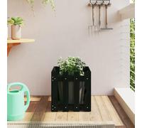 mtlskopl Pot de fleurs noir - 40 x 40 x 40 cm - En bois de pin - Design clôture à lattes - Pot de fleurs moderne pour balcon, jardin et intérieur - Grand panier à plantes avec aspect rustique