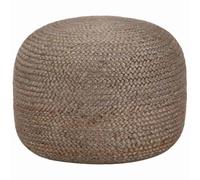 mtlskopl Pouf en jute fait à la main, gris clair, 45 x 30 cm, repose-pieds | Pouf tricoté élégant pour le salon et la chambre à coucher avec rembourrage en perles EPS douces pour une ambiance