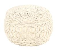 mtlskopl Pouf en macramé fait à la main - 45 x 30 cm - Repose-pieds en | Coussin de sol tressé à la main avec rembourrage en perles douces pour des heures confortables dans le salon et la chambre à
