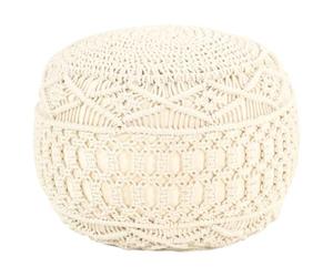mtlskopl Pouf en macramé fait à la main - 45 x 30 cm - Repose-pieds en | Coussin de sol tressé à la main avec rembourrage en perles douces pour des heures confortables dans le salon et la chambre à