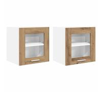 mtlskopl Riga - Lot de 2 armoires suspendues en bois - Chêne artisanal - 40 x 31 x 40 cm - Meuble de cuisine moderne avec porte - Espace de rangement durable - Pour cuisine, salon, couloir
