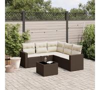 mtlskopl Salon de jardin en polyrotin marron avec espace de rangement imperméable, 292 x 292 cm, résistant aux UV et modulaire, pour balcon, terrasse ou jardin d'hiver