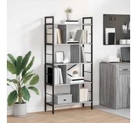 mtlskopl Sonoma Bibliothèque industrielle 75 x 30 x 156 cm avec 9 compartiments en bois et cadre en métal, étagère industrielle pour collections denses de livres dans le salon, le bureau et la chambre