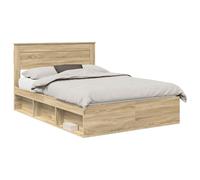 mtlskopl Sonoma Cadre de lit 140 x 200 cm en pin massif avec sommier à lattes, cadre double moderne avec lignes claires, robuste et durable, pour chambre à coucher, chambre d'amis et chambre