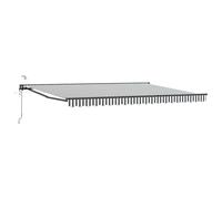 mtlskopl Store Banne Motorisé Semi Cassette 4,5x3 m Anthracite Blanc | Ombrage réglable pour terrasse et jardin. Toile en polyester PU et cadre en aluminium avec télécommande et kit complet.