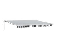 mtlskopl Store banne pour balcon, terrasse, 4 x 3 m, anthracite, blanc, aluminium, bras articulés, avec moteur, tissu résistant aux UV, montage mural, design moderne pour balcon, terrasse, jardin