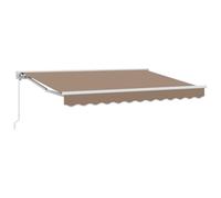 mtlskopl Store Banne Rétractable Manuel Taupe 4,5 x 3,5 m pour Terrasse | Toile extensible en polyester avec cadre robuste en aluminium. Ombrage idéal pour votre terrasse, jardin ou balcon.