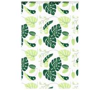 mtlskopl Store de douche avec cassette - 160 x 240 cm - Motif feuilles vertes - PEVA - Résistant aux intempéries - Peu encombrant - Pour salle de bain, invités, WC, bien-être