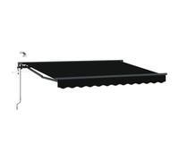 mtlskopl Store électrique - 3,5 x 2,5 m - Noir anthracite - Avec télécommande et manivelle - Tissu polyester PU résistant aux intempéries - Cadre en acier et aluminium - Semi-cassette pour balcon