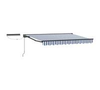 mtlskopl Store électrique 3 x 2,5 m anthracite, bleu, blanc, aluminium, polyester, semi-cassette, pour jardin, balcon, avec télécommande, design moderne, robuste et durable, pour l'extérieur en été