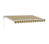 mtlskopl Store électrique extensible vert jaune 3 x 2,5 m télécommande semi-cassette protection solaire balcon polyester résistant aux intempéries cadre en aluminium terrasse jardin
