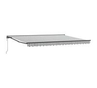mtlskopl Store enrouleur électrique extensible - 4 x 2 m - Anthracite et blanc - Semi-cassette - Polyester robuste avec revêtement en polyuréthane - Pour terrasse, balcon, jardin, design moderne et