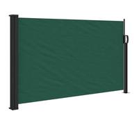 mtlskopl Store latéral extensible - 120 x 500 cm - Brise-vue - Pour balcon, terrasse et jardin - Séparateur de pièce avec cadre en acier et aluminium - Pare-vue - Vert foncé