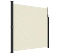mtlskopl Store latéral extensible - 200 x 300 cm - Brise-vue - Pour balcon, terrasse, jardin, paravent en polyester avec revêtement en polyuréthane - Structure en acier et aluminium - Crème