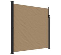 mtlskopl Store latéral extensible 200 x 500 cm, brise-vue pour balcon et terrasse, cloison en polyester avec revêtement PU, cadre stable en acier et aluminium, taupe