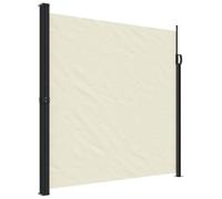 mtlskopl Store latéral extensible - 200 x 500 cm - Brise-vue pour balcon et terrasse - Paravent de jardin - Crème - Accessoires de montage inclus