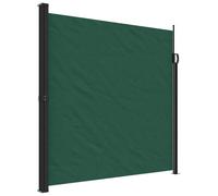 mtlskopl Store latéral extensible - 200 x 500 cm - Brise-vue pour balcon et terrasse - Paravent de jardin - Séparateur de pièce extérieur - Vert foncé - Cadre en acier et aluminium
