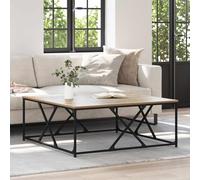 mtlskopl Table basse 100 x 100 x 40 cm en bois de chêne artisanal avec cadre en acier - Design moderne - Robuste et durable - Pour salon, loft et cantche