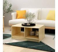 mtlskopl Table basse 75 x 50 x 33,5 cm en bois de pin massif non traité, design moderne, robuste et durable, table d'appoint peu encombrante pour salon, chambre à coucher et couloir
